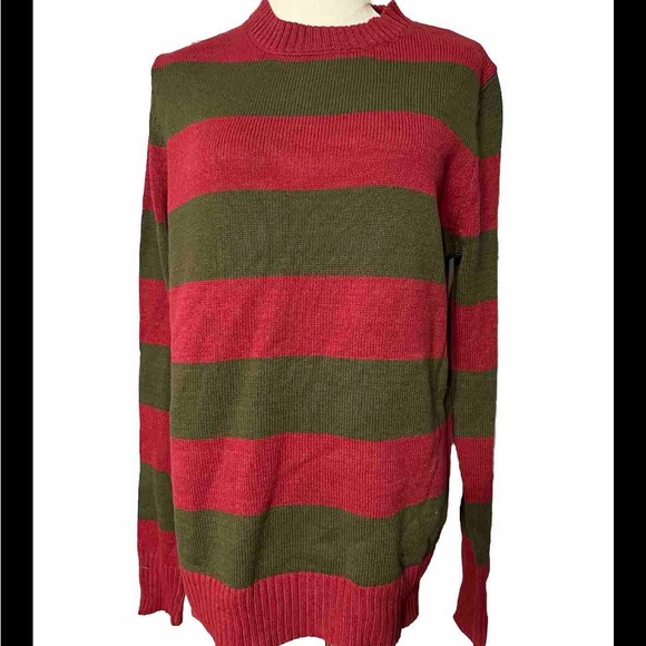 A Nightmare on Elm Street Sweater Mens Small Freddy Krueger Halloween Red/ - Picture 1 of 6